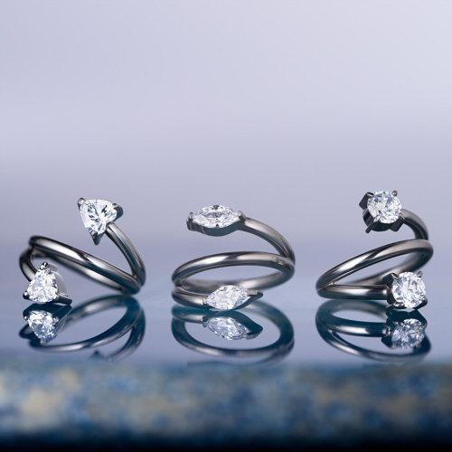 Кольцо-кликер Двойное Сердце 1.2 мм (16 G) фото 4